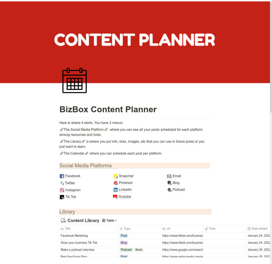 Content planner